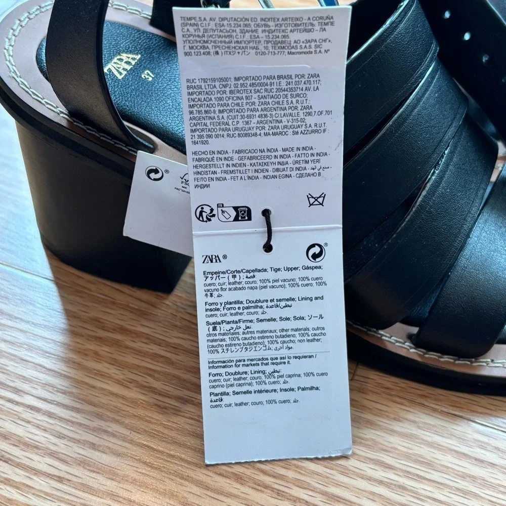 Zara Strappy Black Sandals for Women - Picture 10 of 12